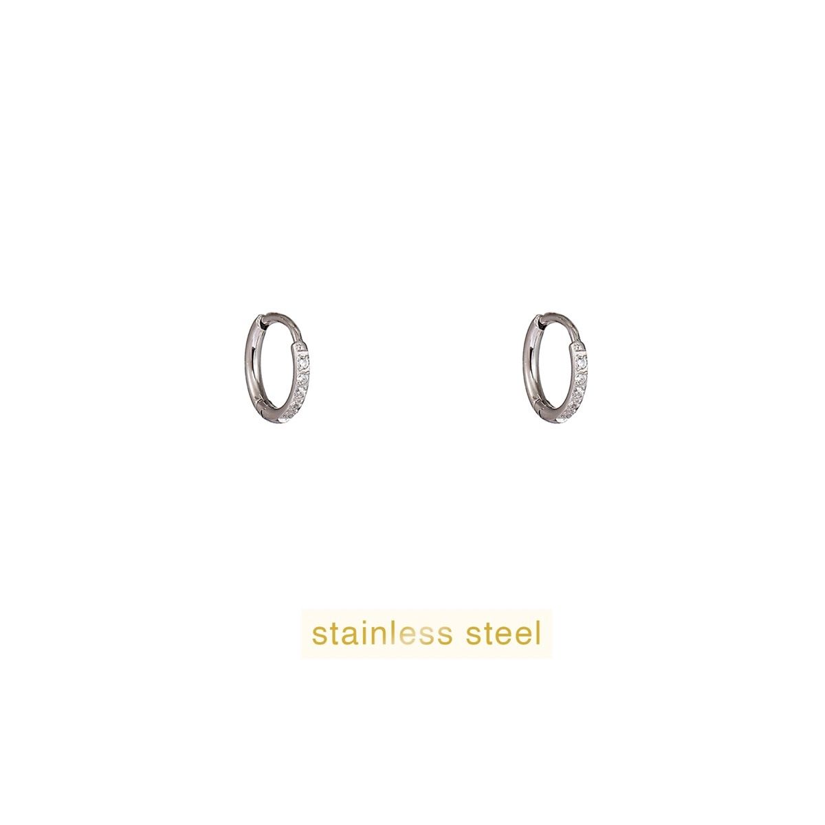 Small Sparkly Hoop 1.6mmx6mm - Silver