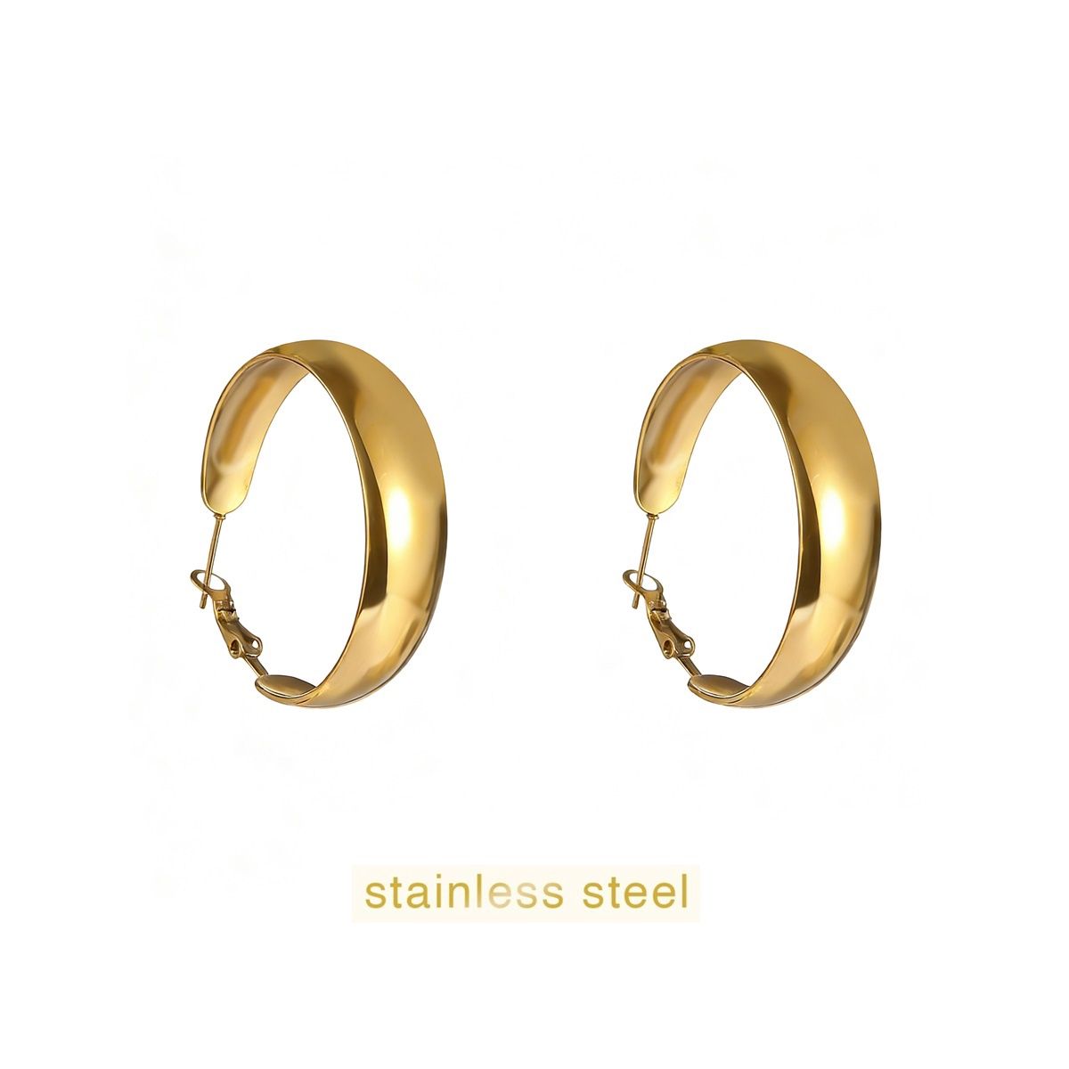 Big Broad Hoop 40mm - Gold