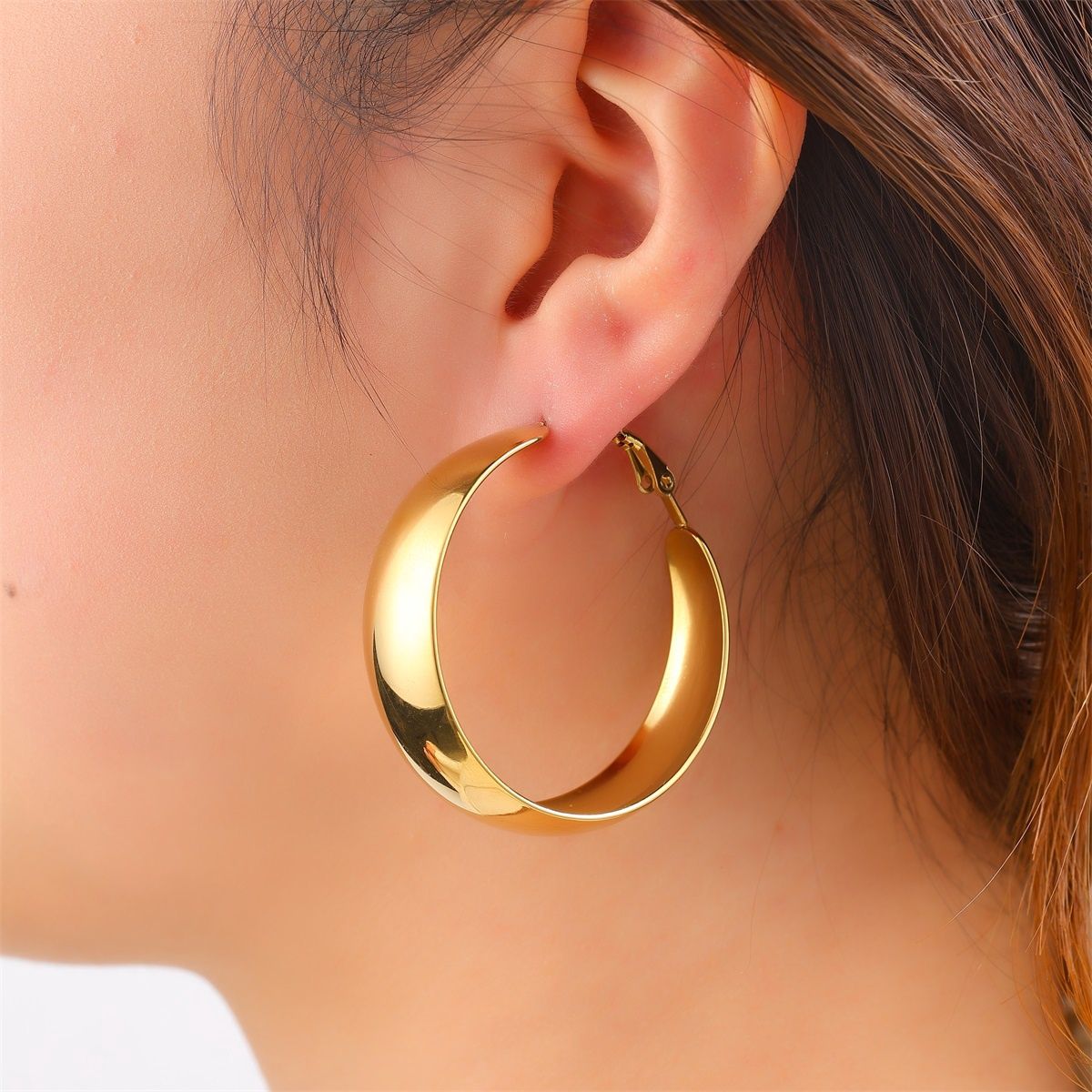 Big Broad Hoop 40mm - Gold