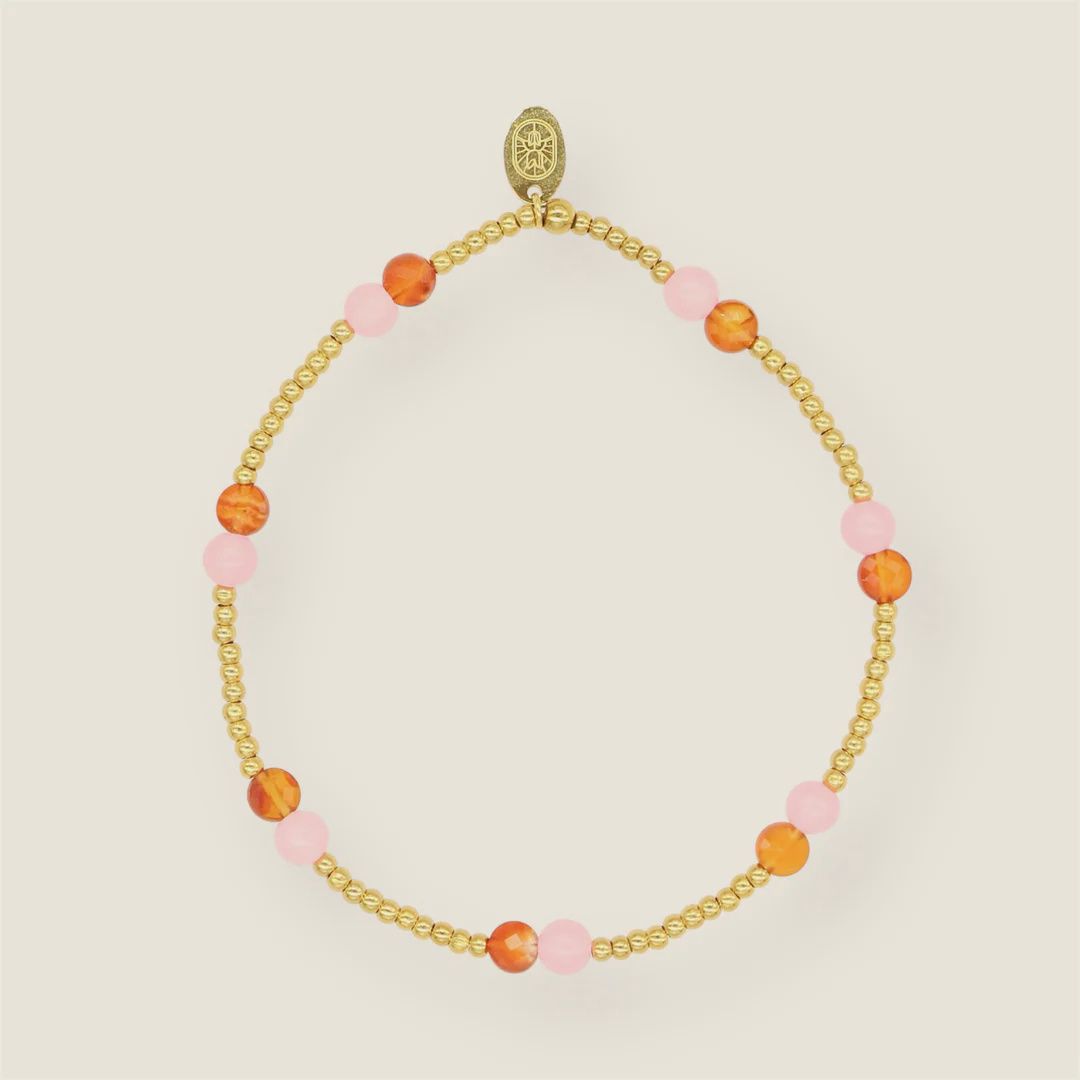 Orange Pink Coin Armband