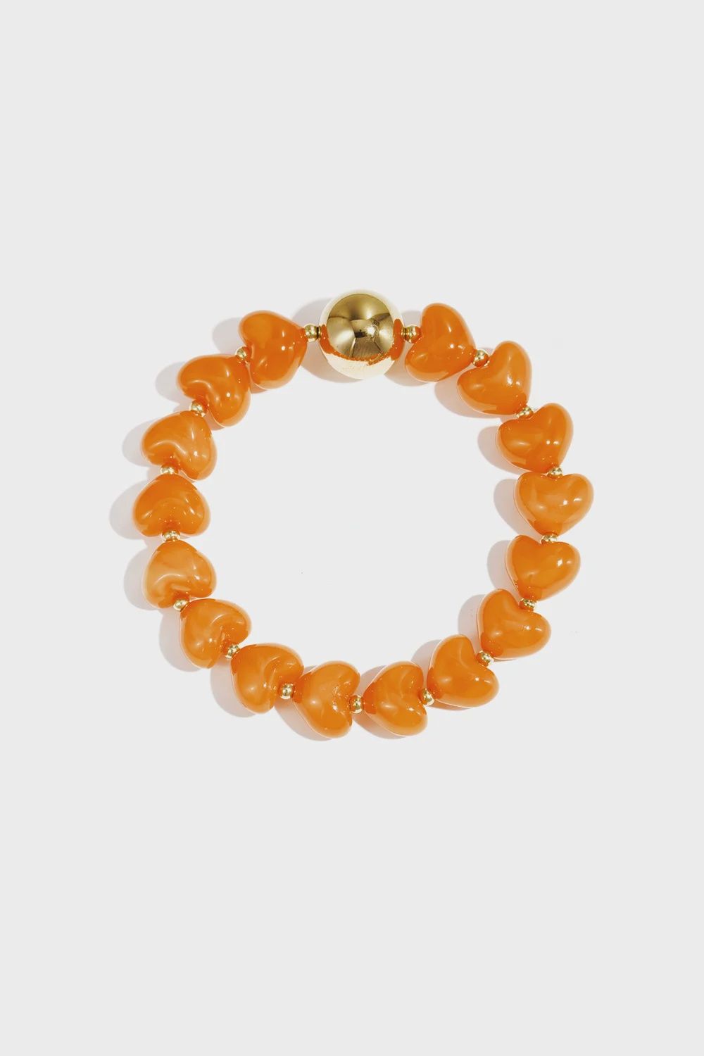 Armbandje Hartjeskralen Oranje