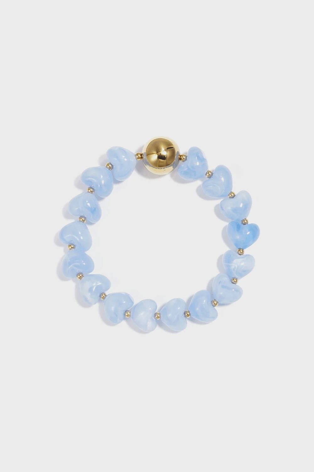 Armbandje Hartjeskralen Lichtblauw