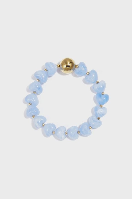 Armbandje Hartjeskralen Lichtblauw