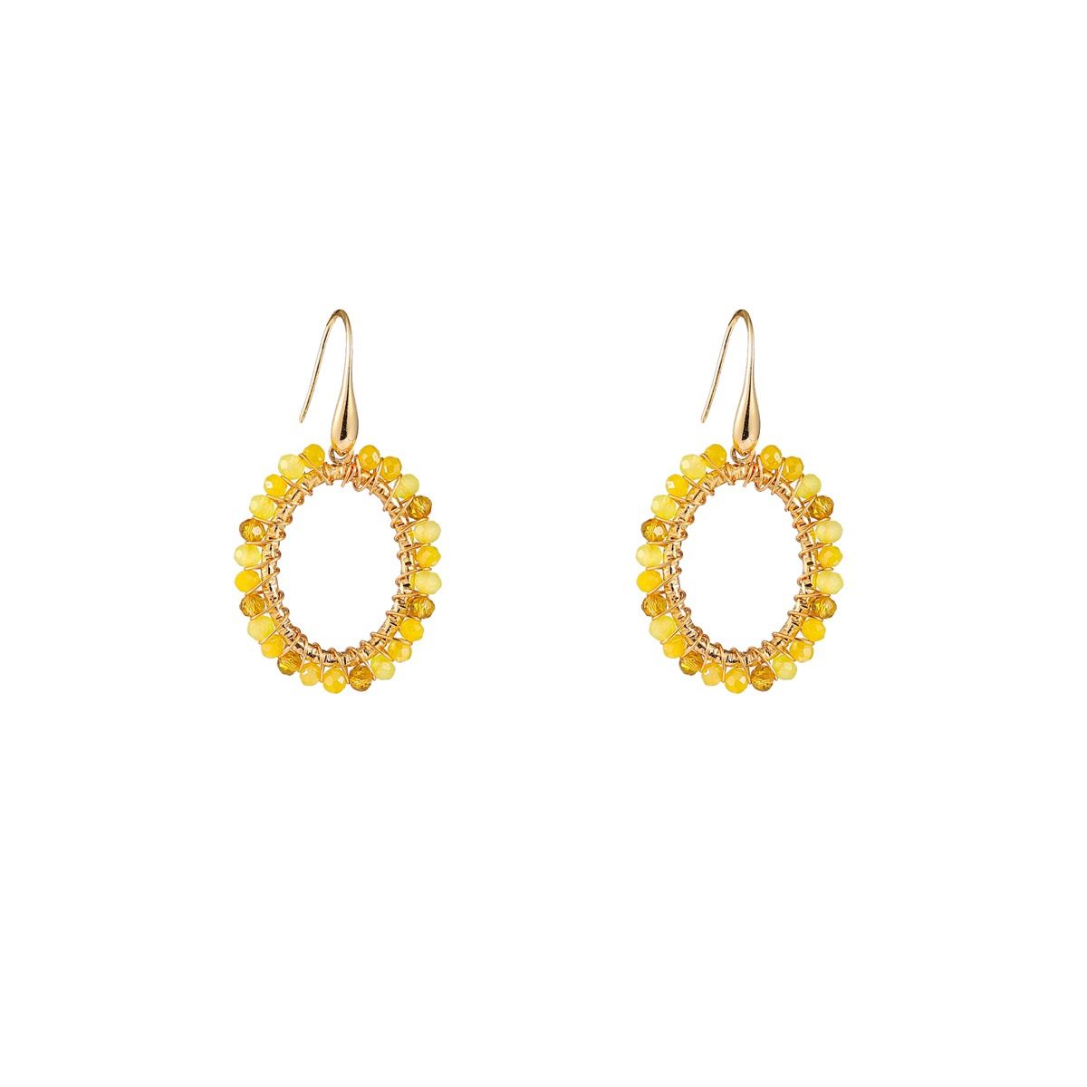 Oval Dangle - Butter Yellow