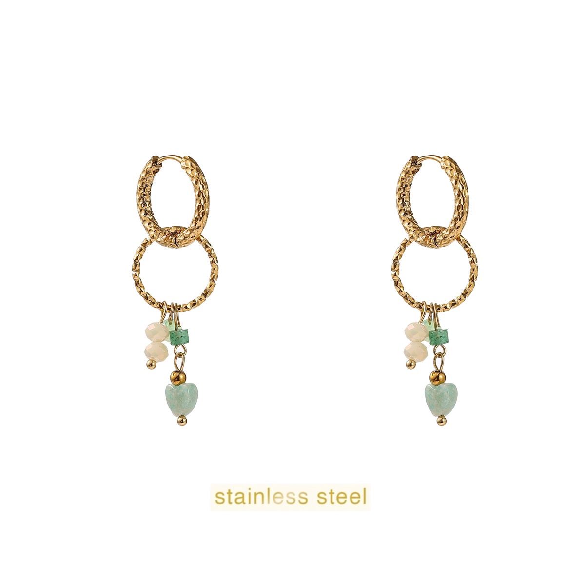 Round Dangle Festival Hoop - Blue / Gold