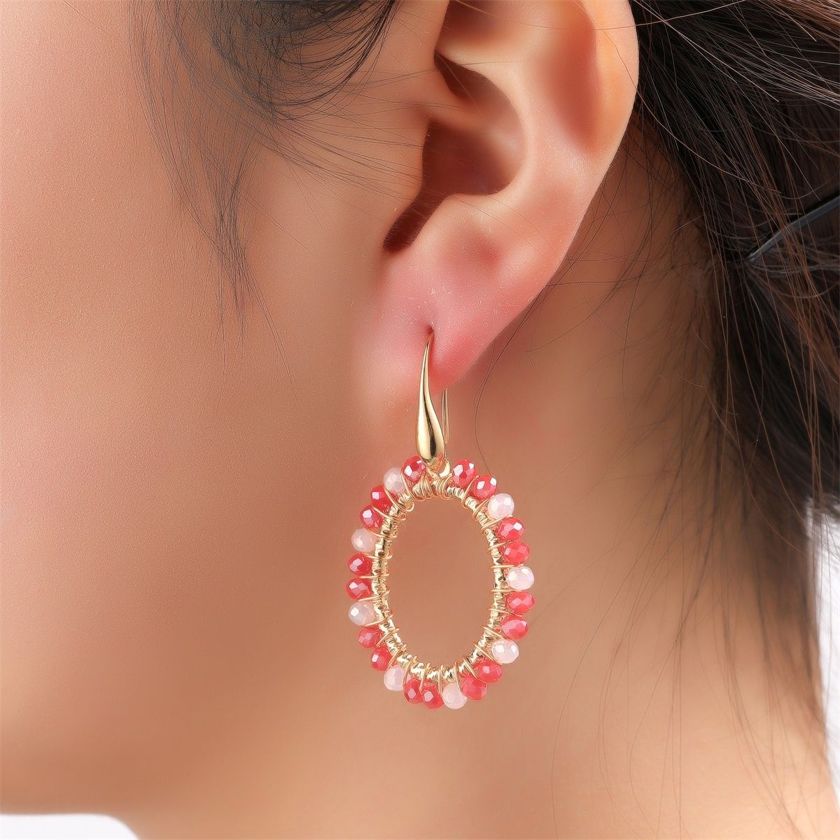 Oval Dangle - Tomato