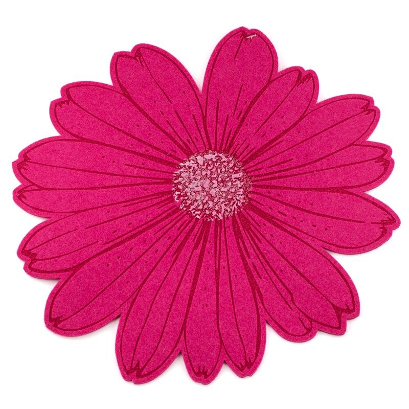 Vilten Bloemen Placemat 30cm - Fuchsia