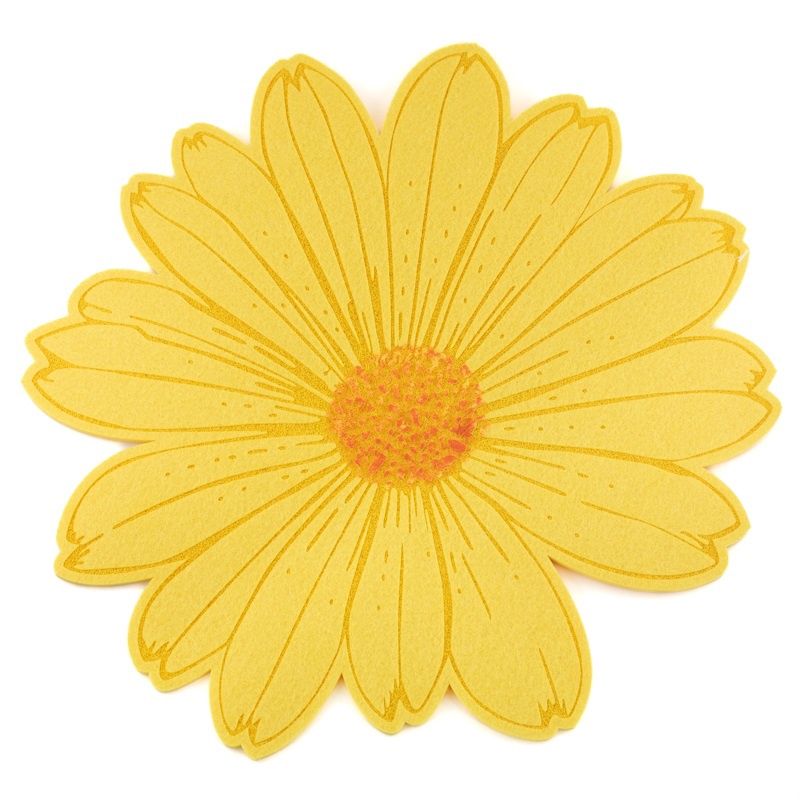 Vilten Bloemen Placemat 30cm - Geel