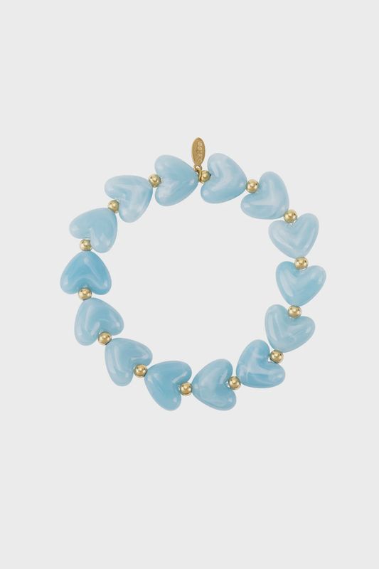 Hartjes Kralenarmband - Blauw