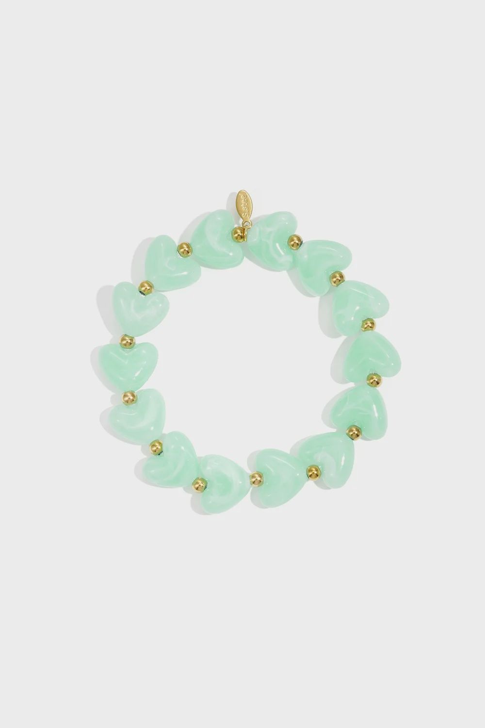 Hartjes Kralenarmband - Mint Groen