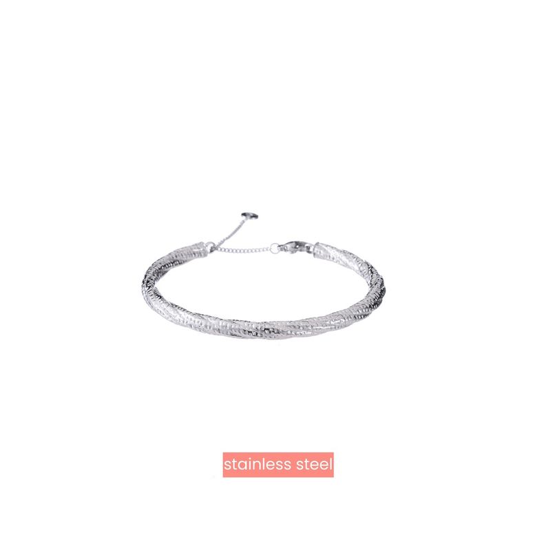 Hammered Bangle - Silver