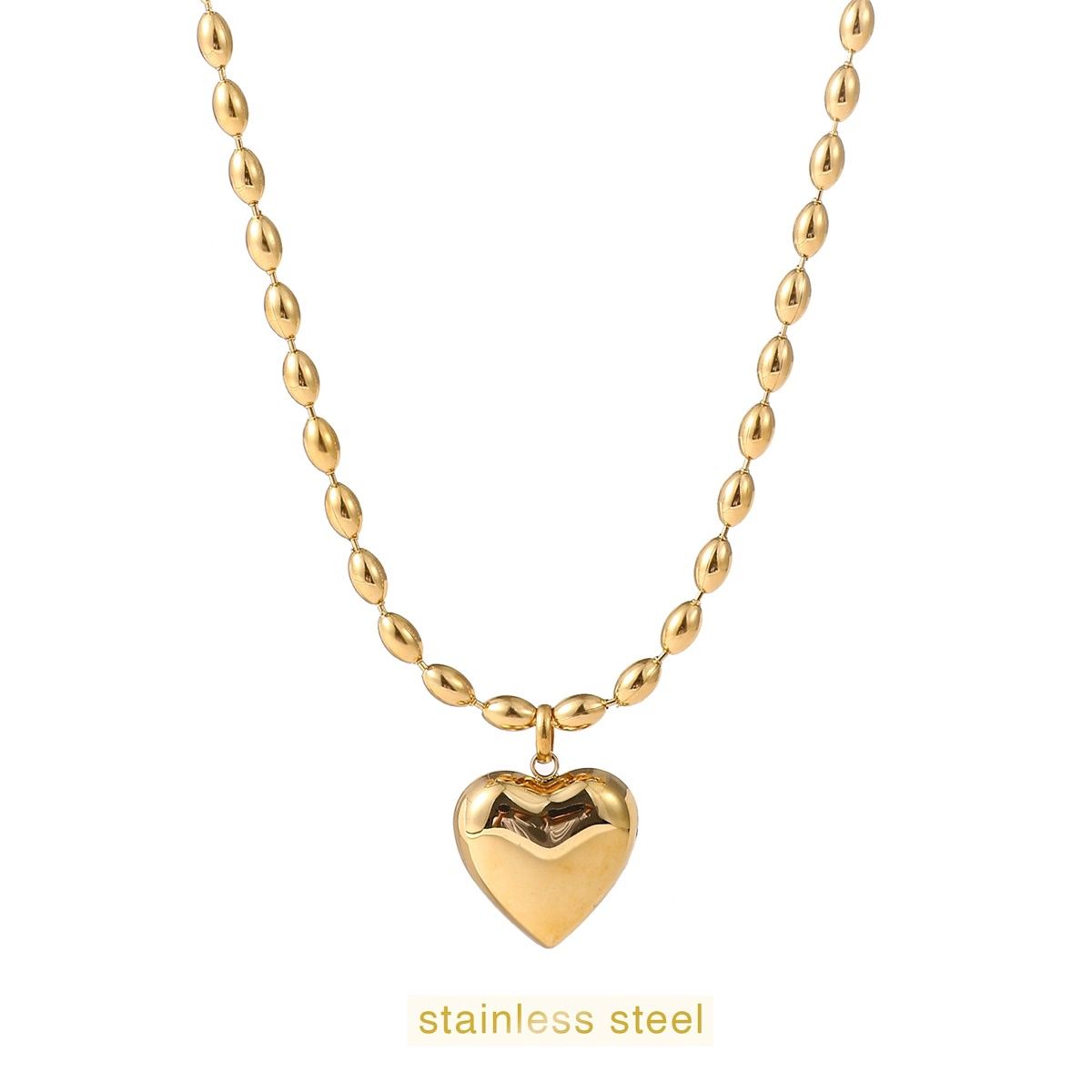Hollow Heart Necklace 70cm - Gold