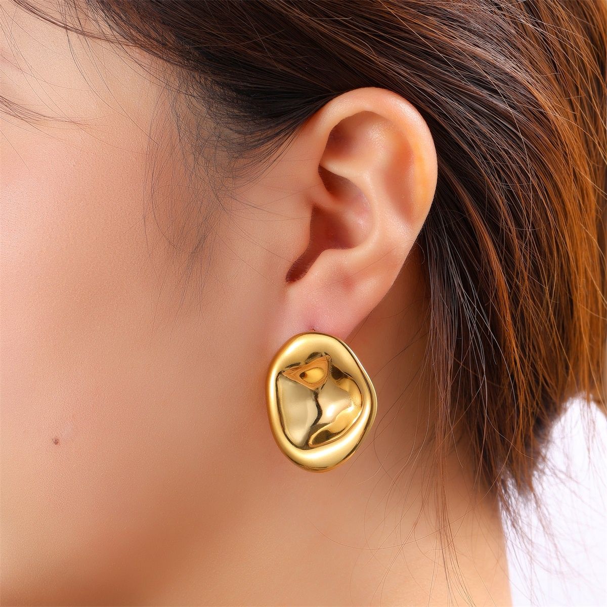 Small Dented Round - Gold