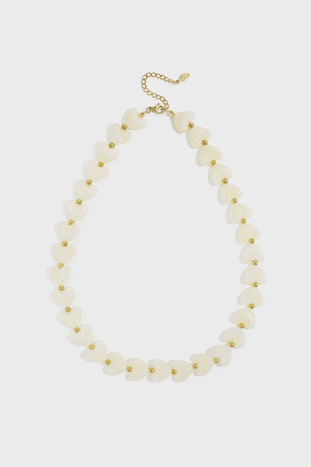 Hart Kralen Ketting - Beige