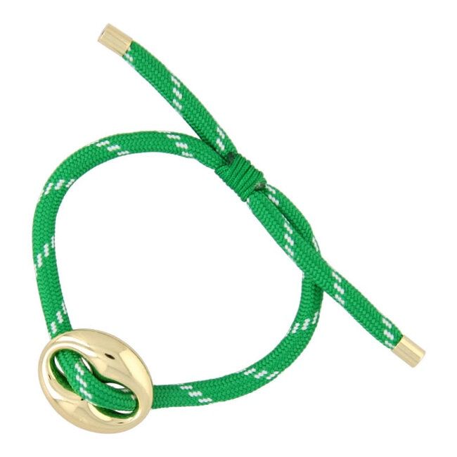 Fushi Gouden Knoop Armband - Donkergroen