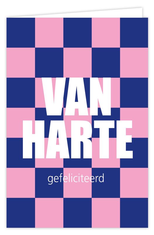 Wenskaart incl envelop - Van Harte gefeliciteerd