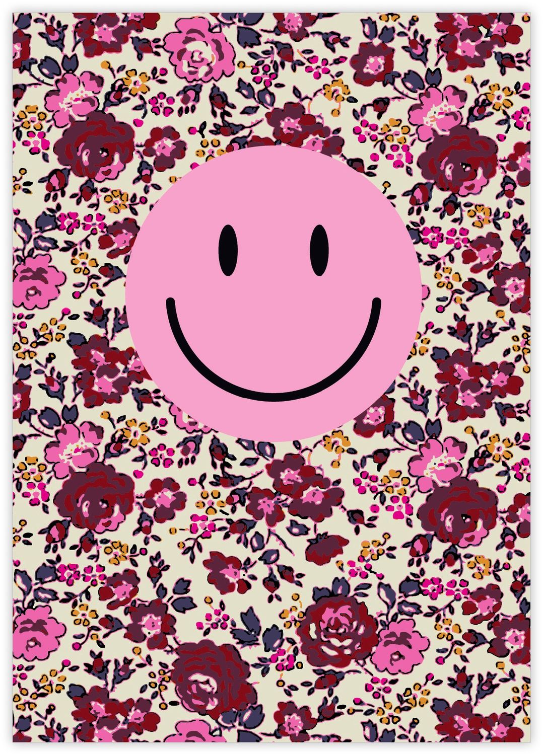 Kaart - Bloemen &amp; Smiley
