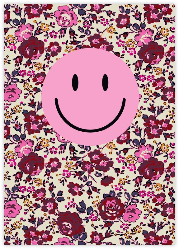 Kaart - Bloemen &amp; Smiley
