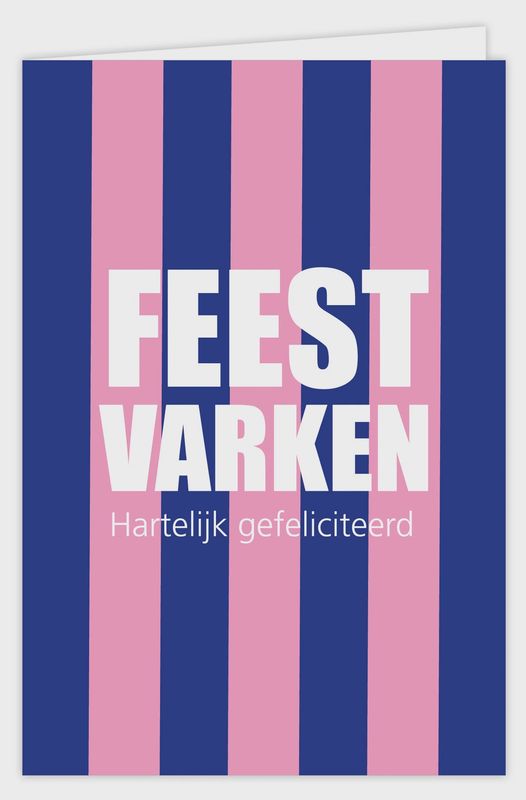 Wenskaart incl envelop - Feest varken