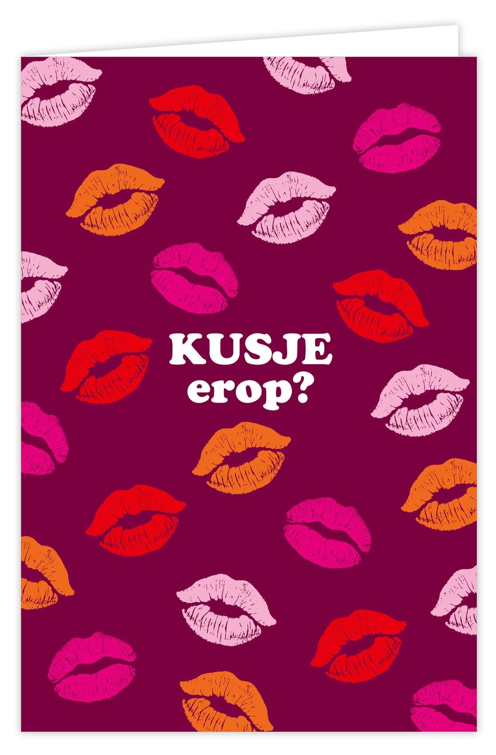 Wenskaart incl envelop - Kusje erop?