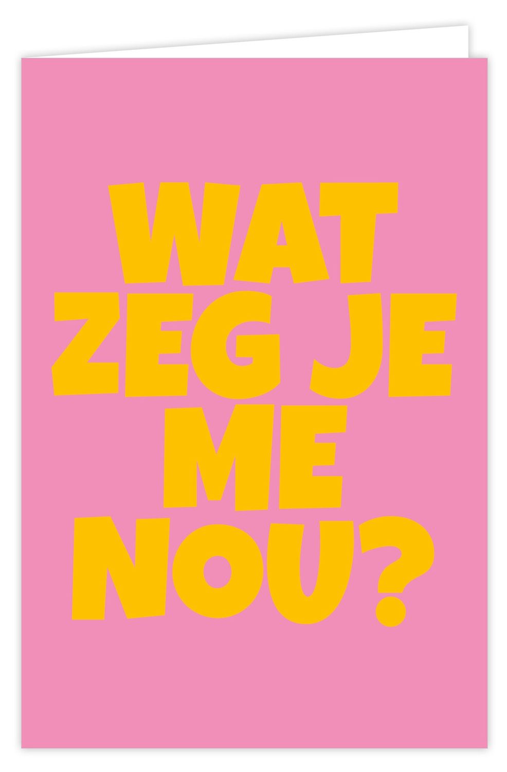 Wenskaart incl envelop - Wat zeg je me nou?