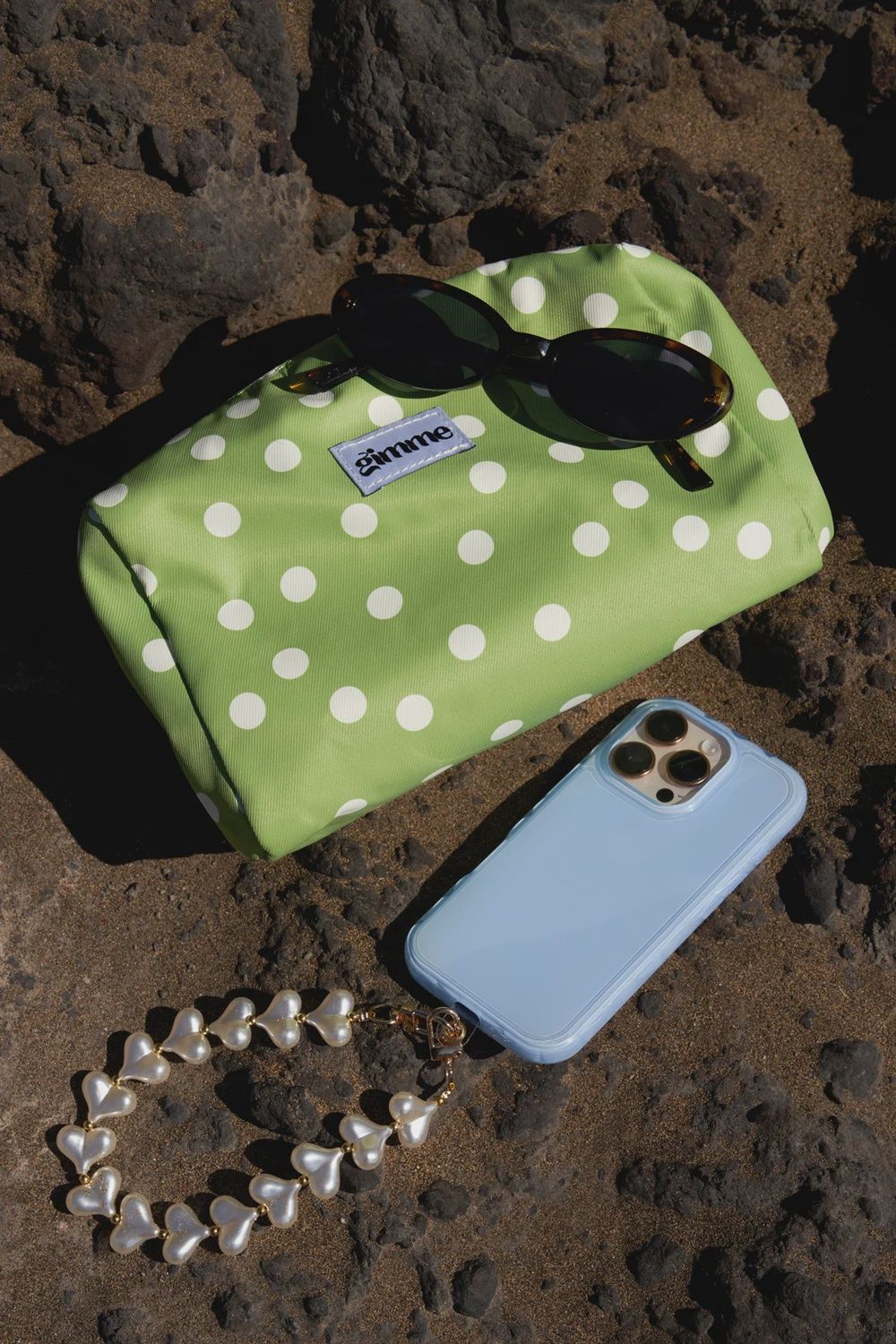 Make Up Tasje - Groen Polkadots