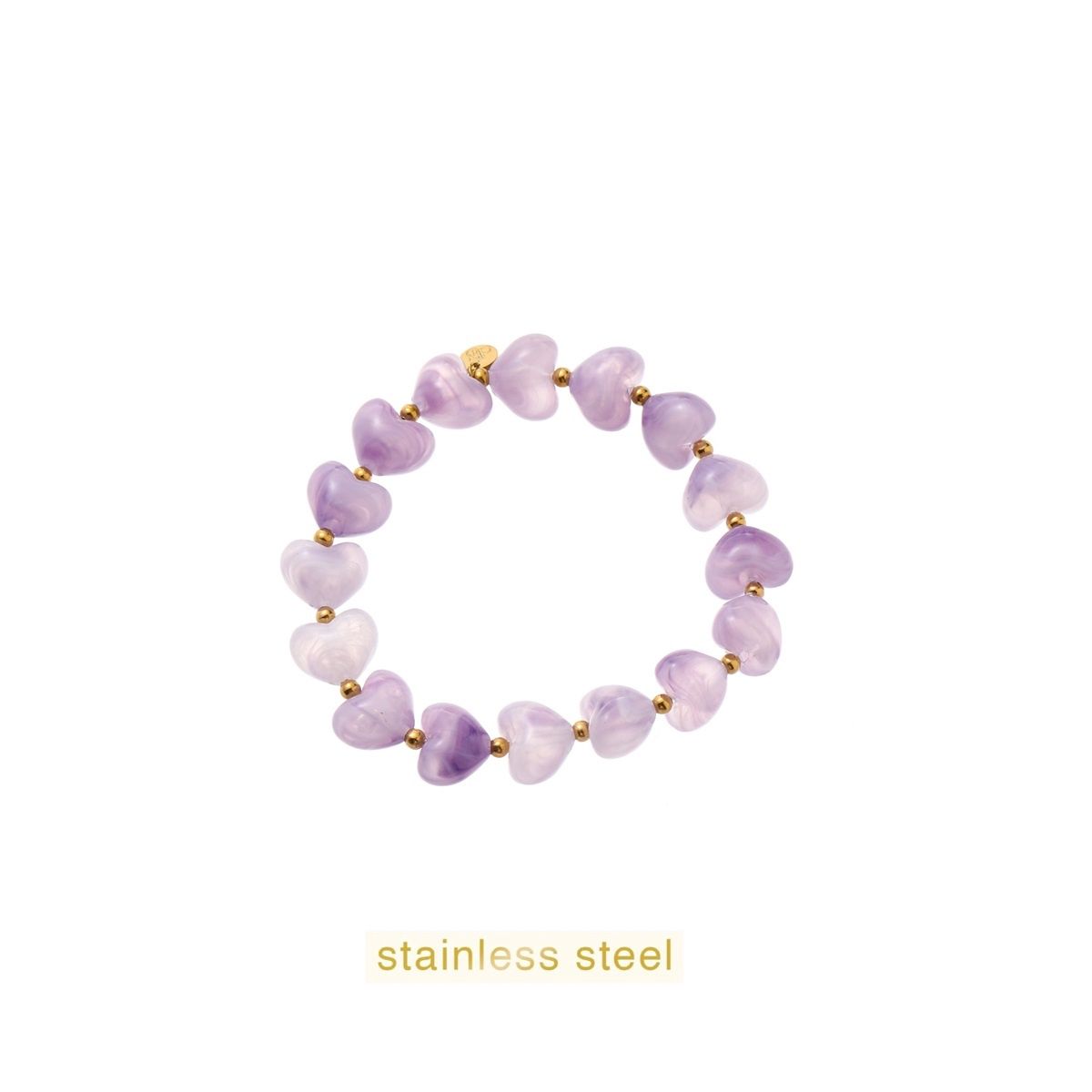 Heart Stones Bracelet - Purple