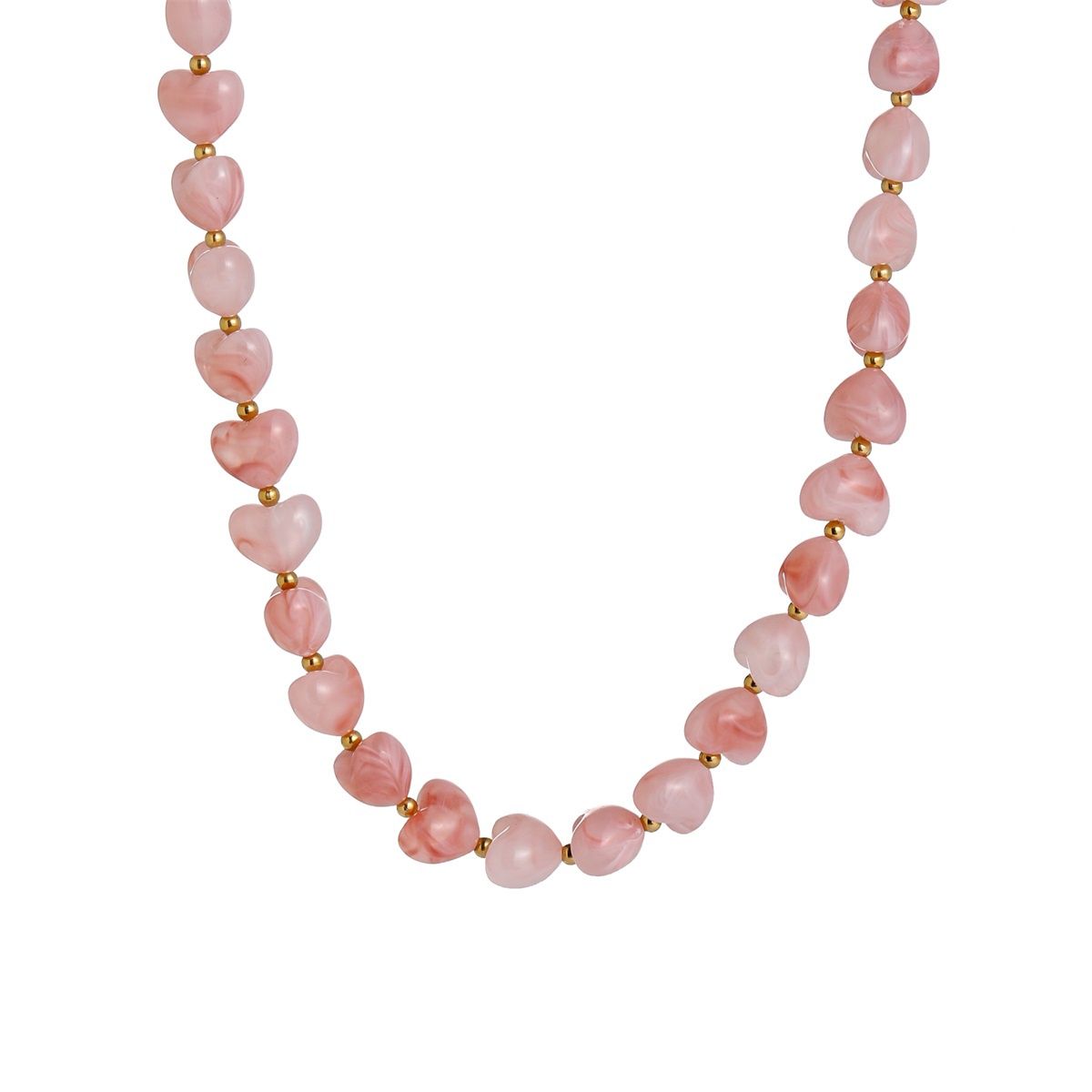 Heart Stones Necklace - Rose