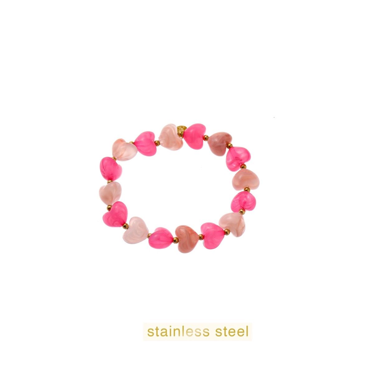 Heart Stones Bracelet - Pink