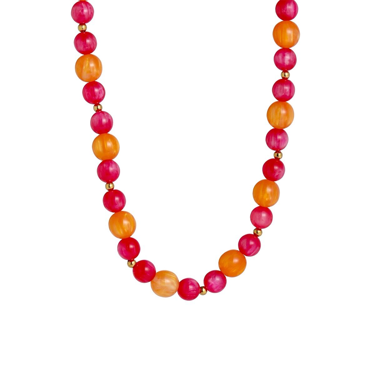 Glamour Stones Necklace - Orange + Pink