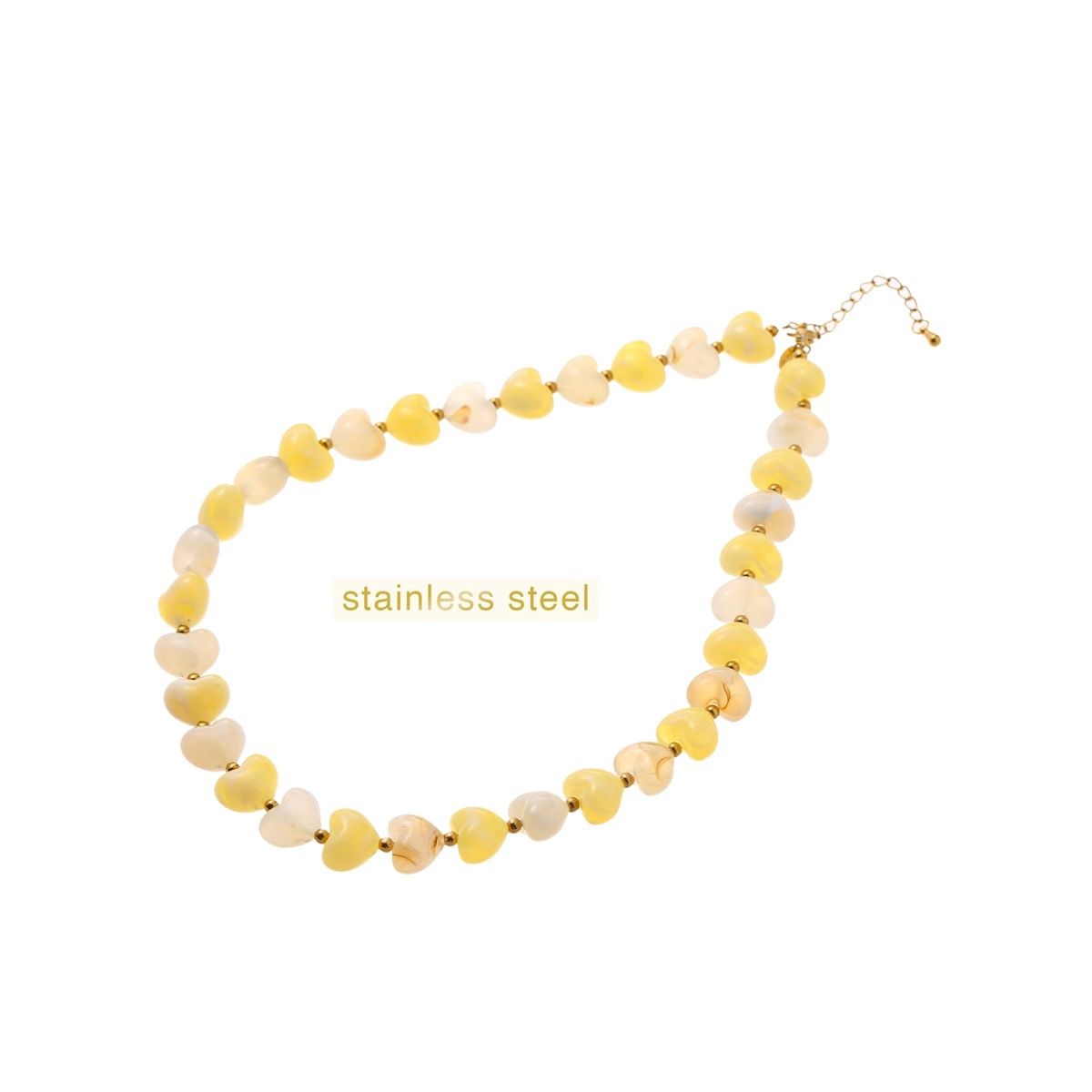 Heart Stones Necklace - Yellow