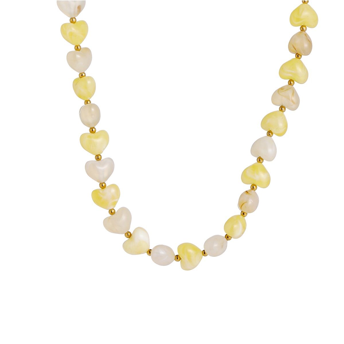Heart Stones Necklace - Yellow