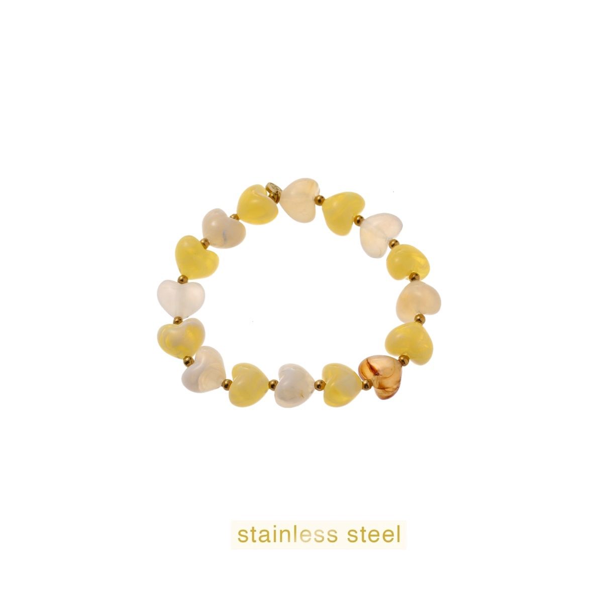 Heart Stones Bracelet - Yellow