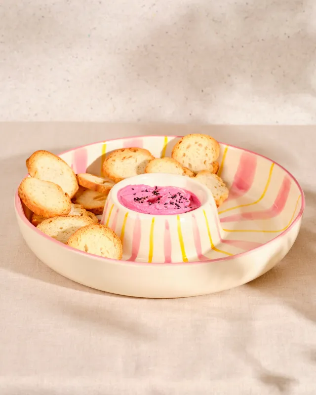 CHIP 'N DIP BOWL - Pink / Yellow