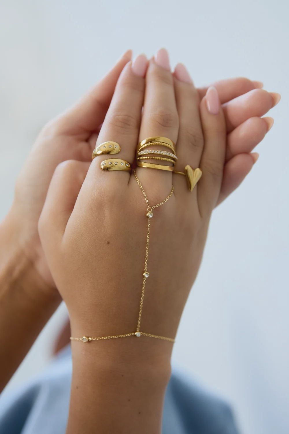 Handchain Stones - Silver
