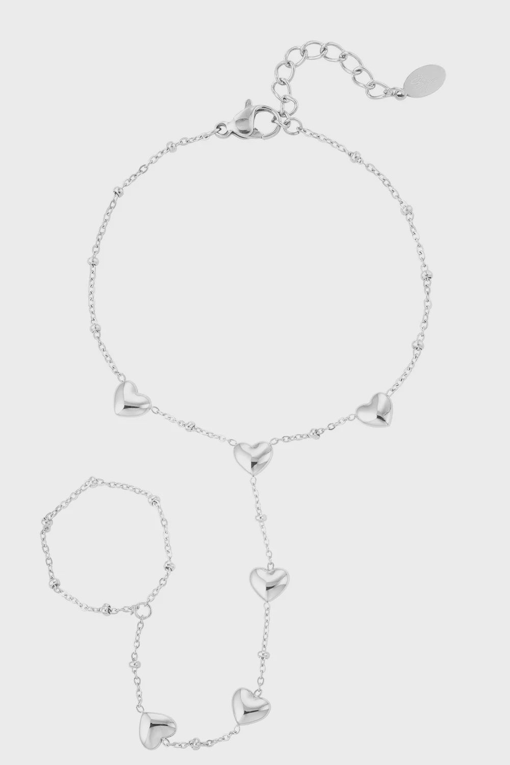 Handchain Hearts - Silver