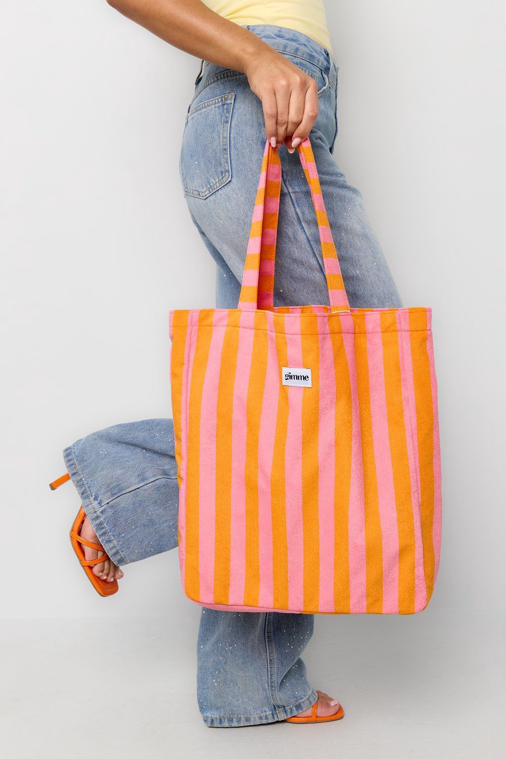 Gimme stoffen shopper - Oranje / Roze