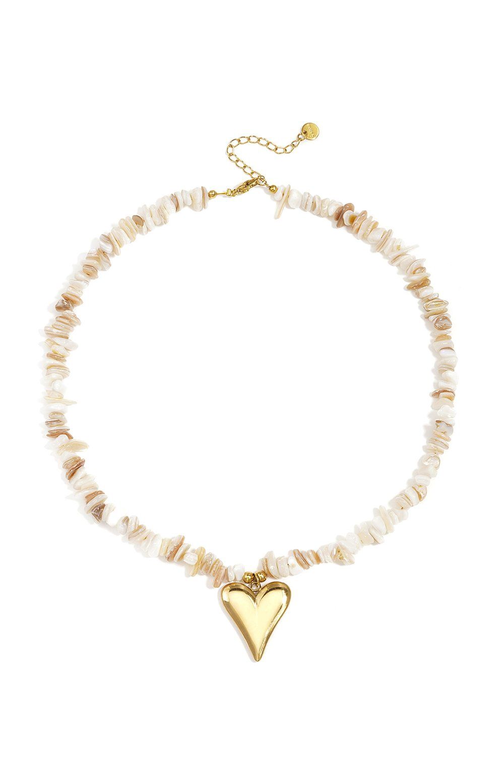 Ketting Beige Steentjes - Goud