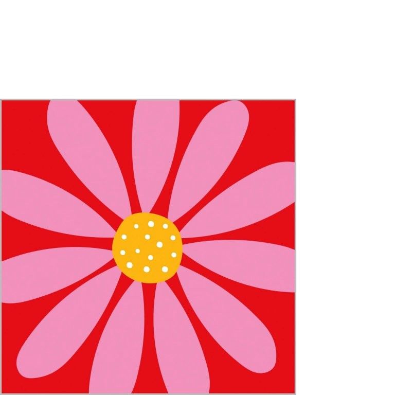 Servet Happy Flower Red - 12,5 x 12,5