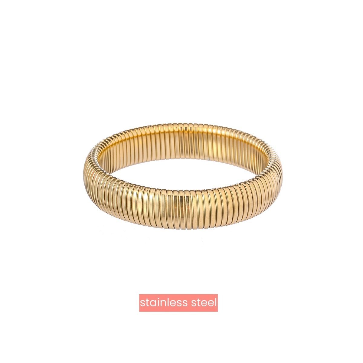 Spring bracelet B4715-2 15mm Gold