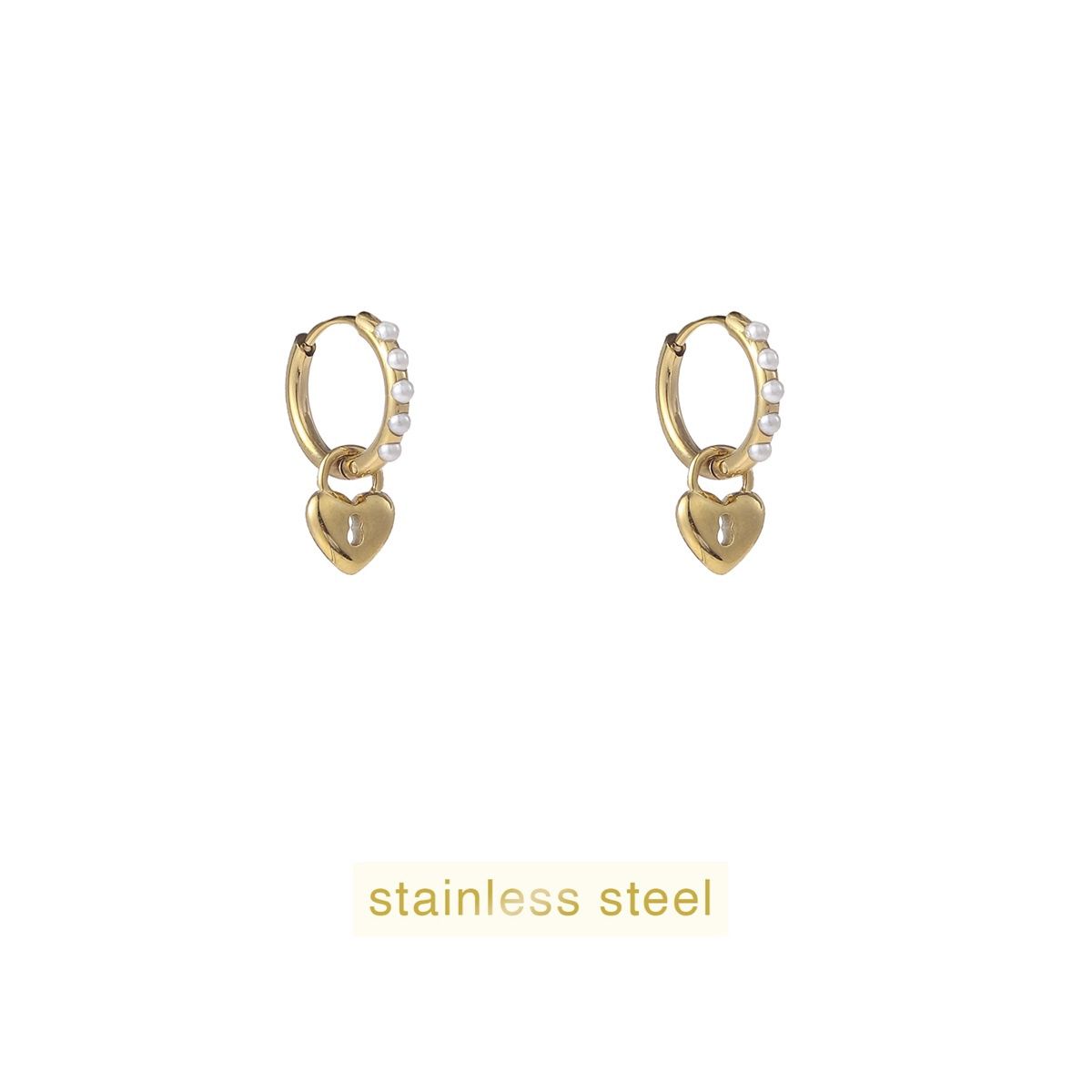Pearly Lock Hoop - Gold