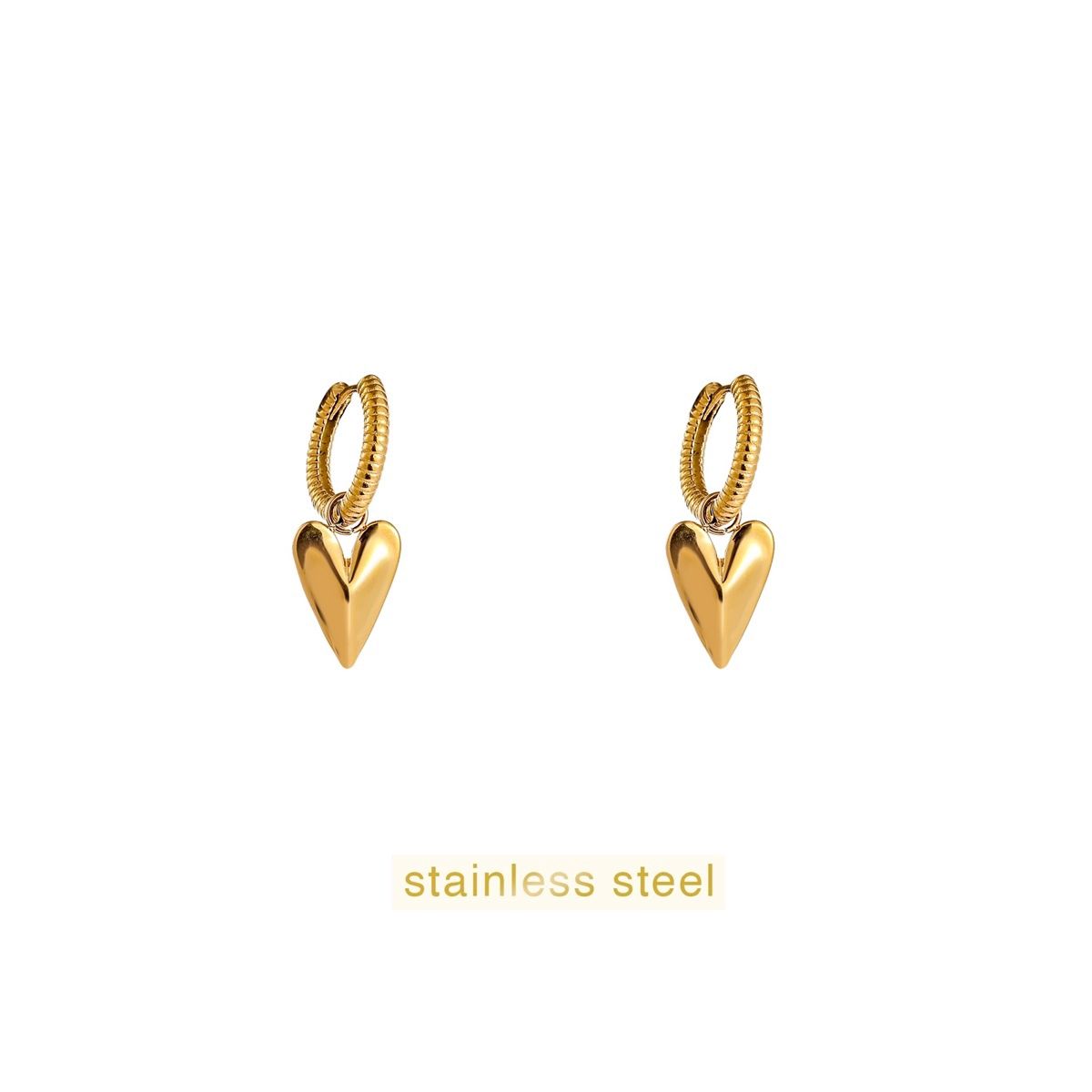 Origami Heart Hoop - Gold