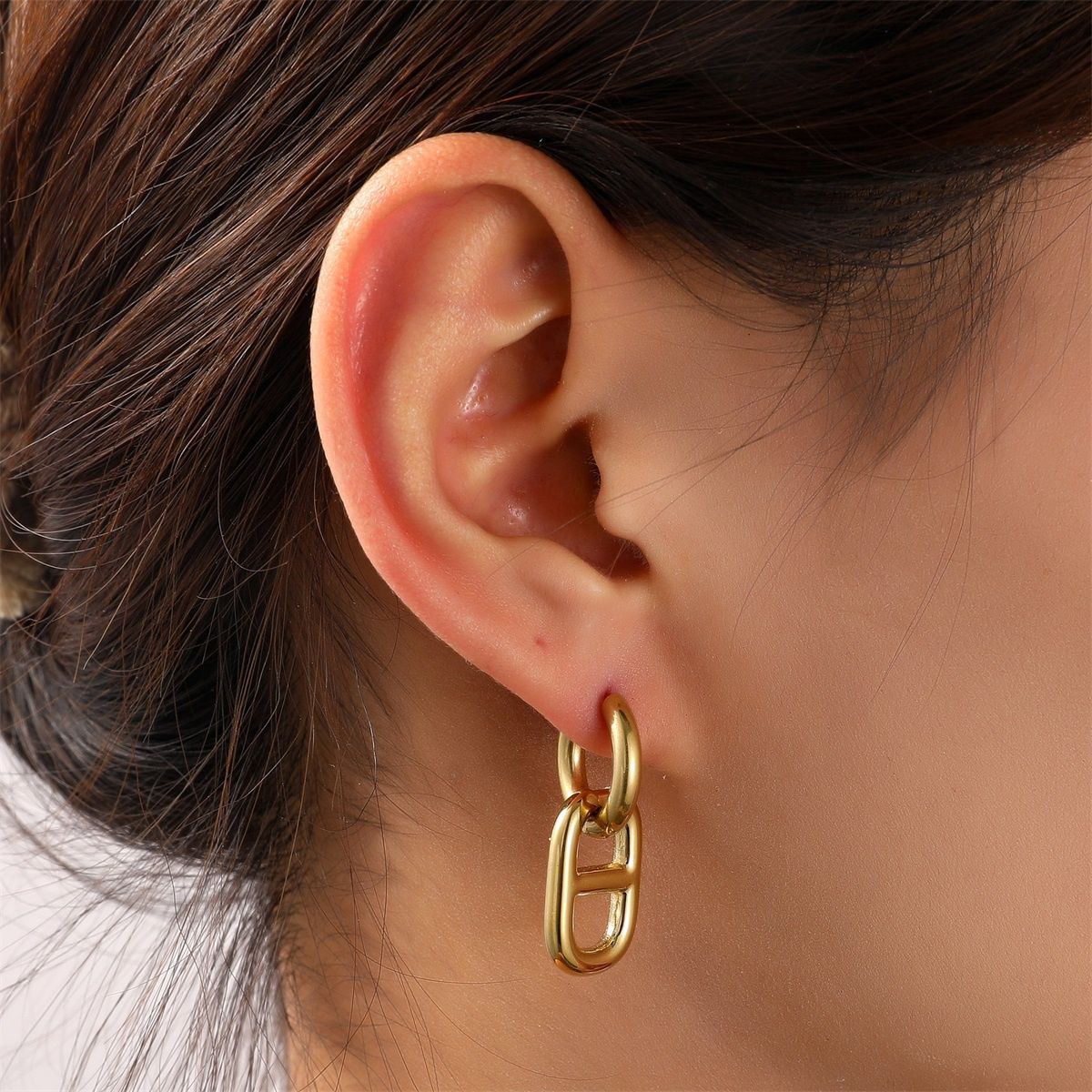 Big Link Hoop - Gold