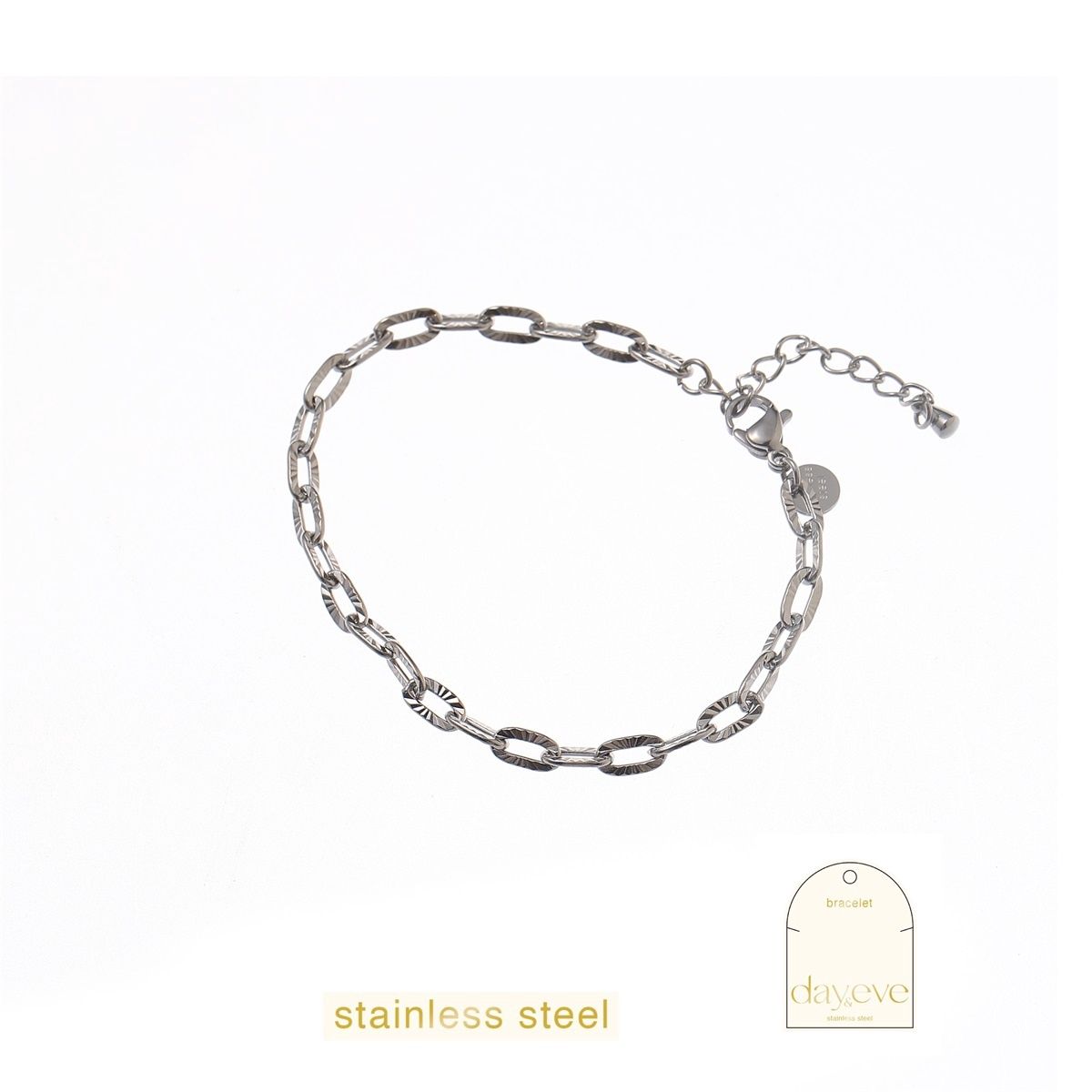 Striped Link Bracelet - Silver
