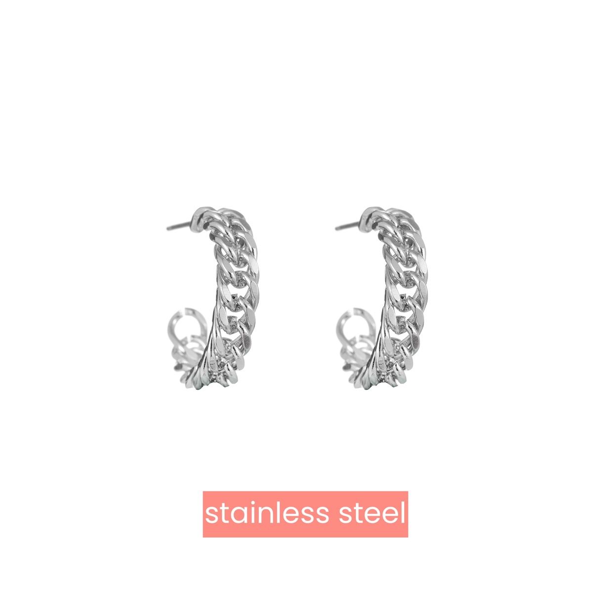 Big Chain Hoop - Silver
