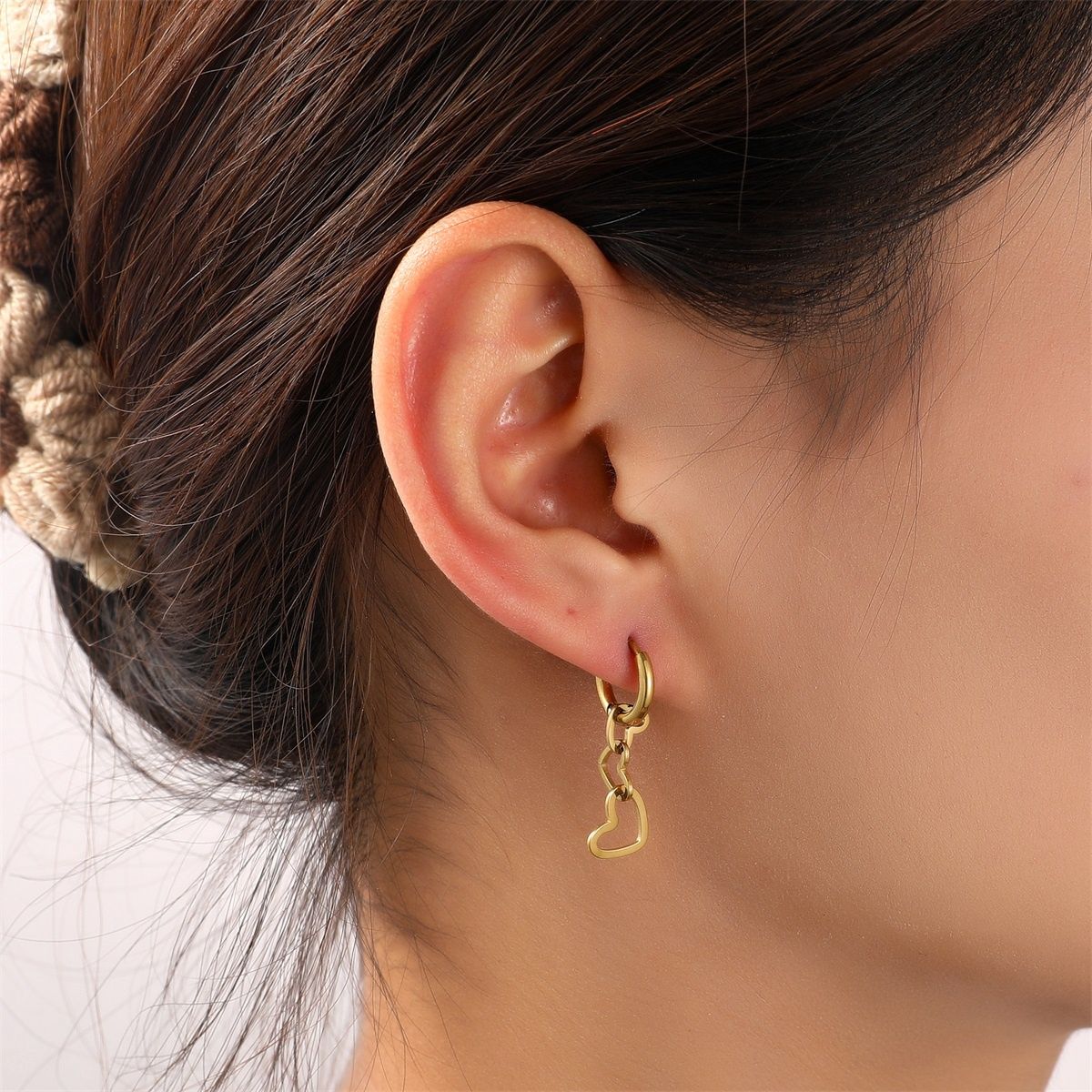 Small Hearts Hoop - Gold