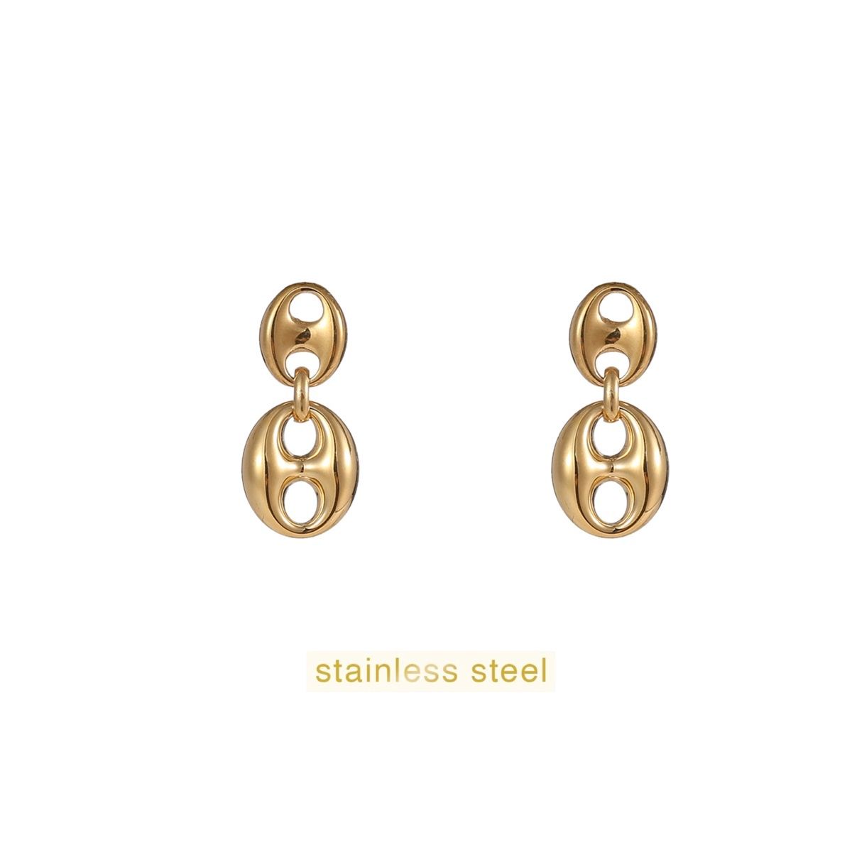 Small Double Button Dangle  - Gold