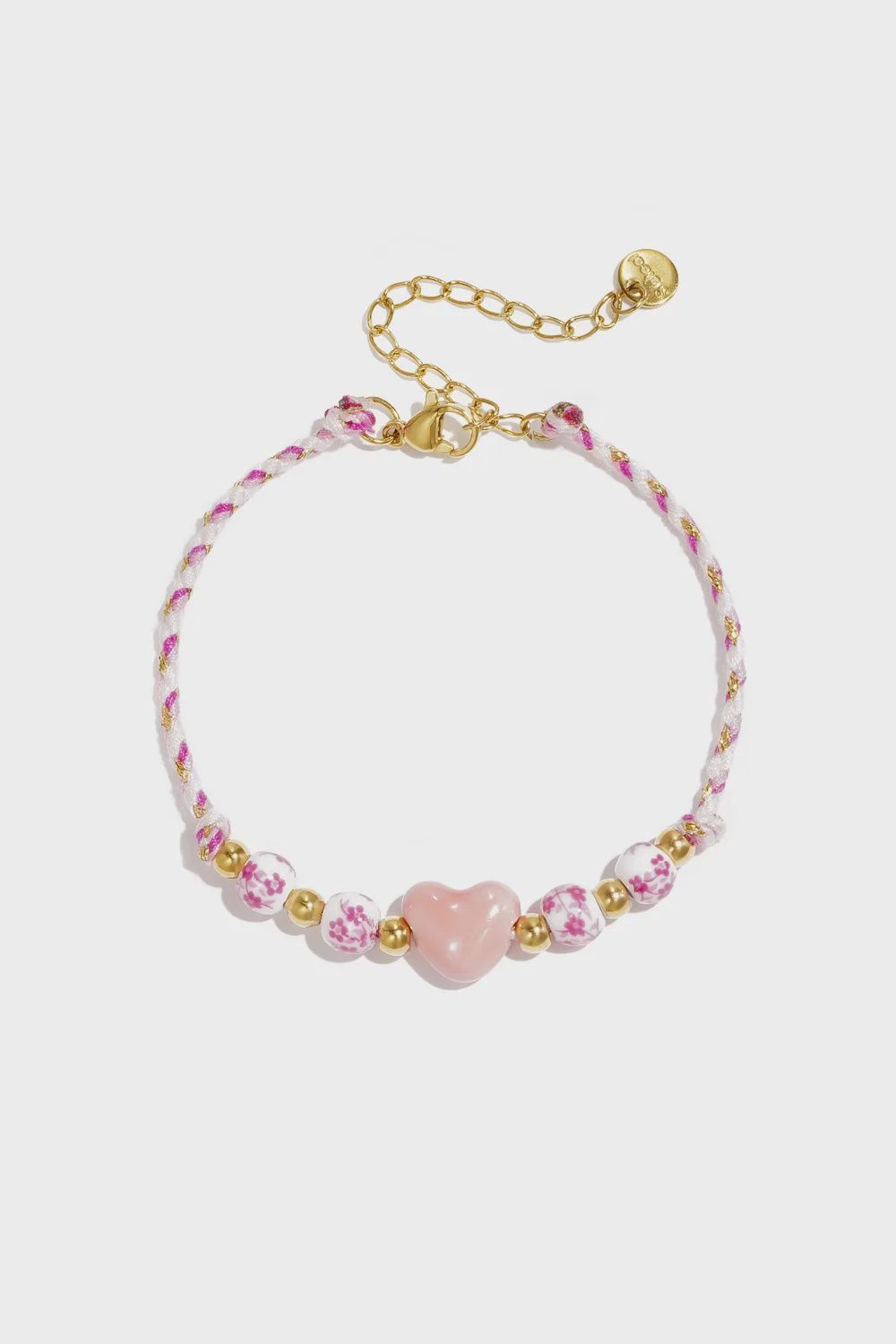 Armband Gevlochten Hart - Roze