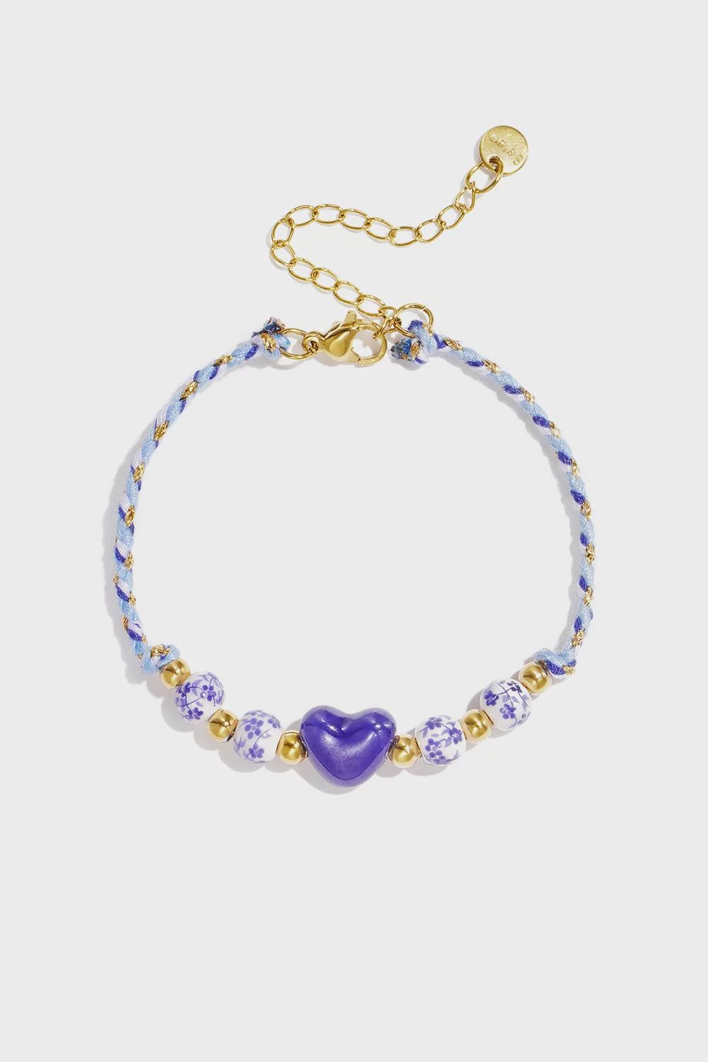 Armband Gevlochten Hart - Blauw / Lila
