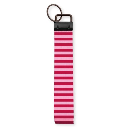 KP Sleutelhanger Roze met Rode Strepen